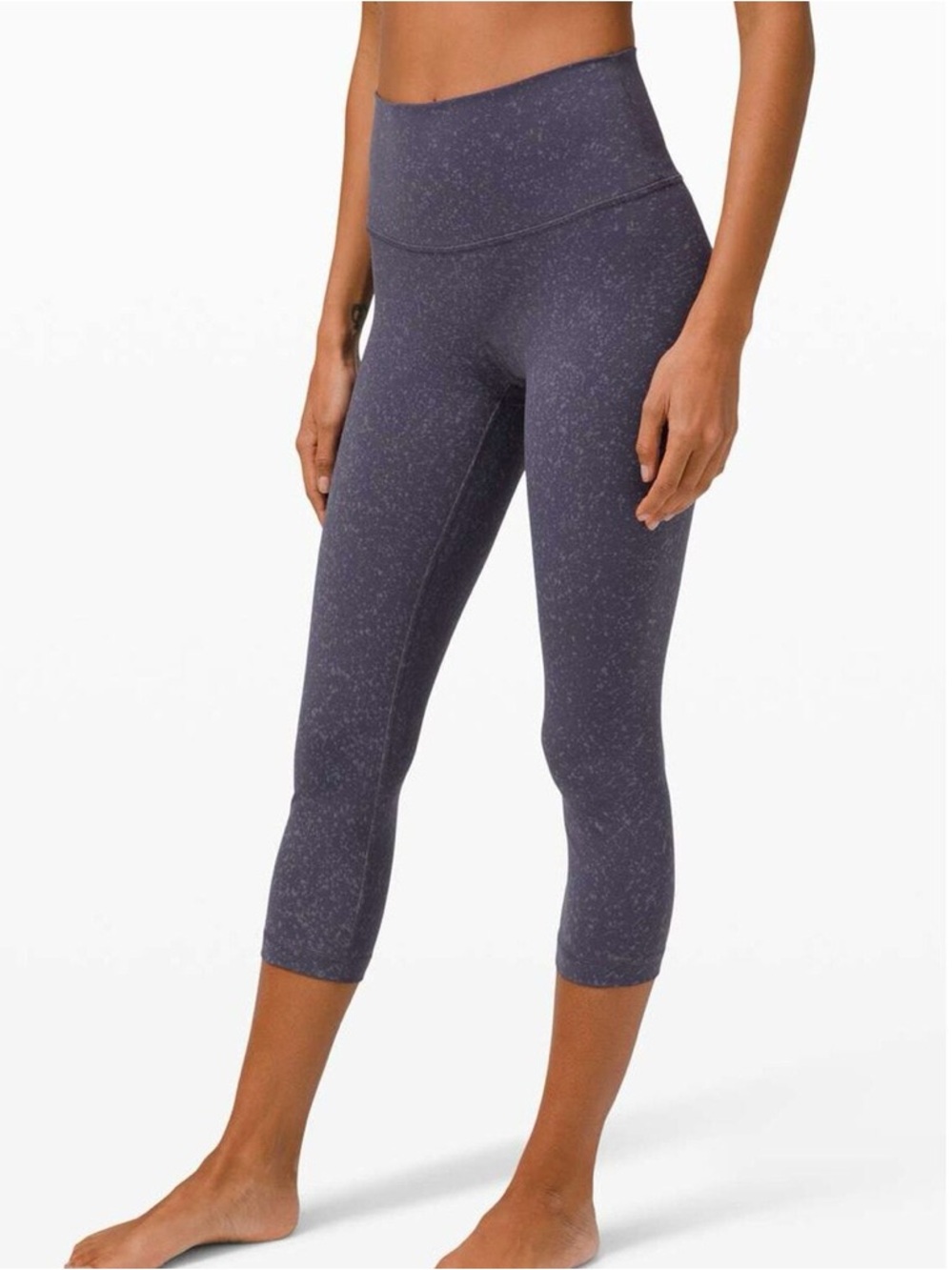 Lululemon Wunder Under High Rise Crop Leggings in Blue Spray